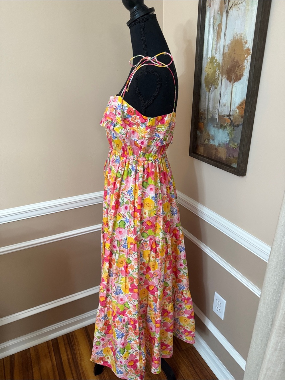 Stellah Pink Yellow Floral Midi Sundress - Picture 7 of 16